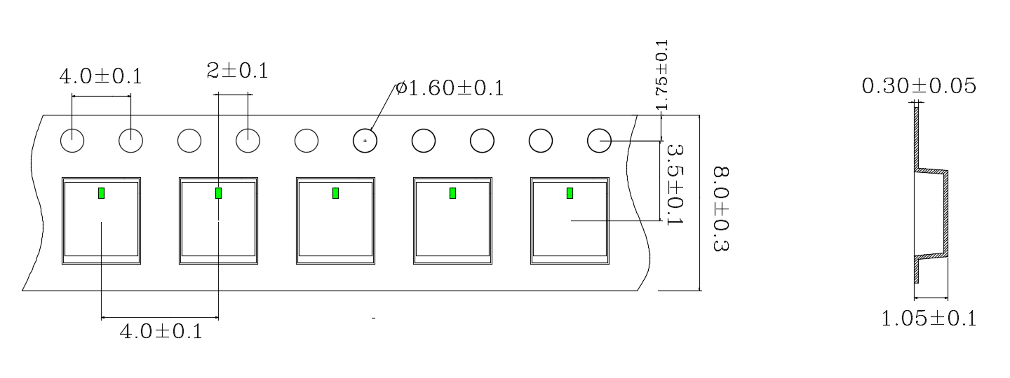 1616VCA940R8-PD0224-Z carrier tape dimensions