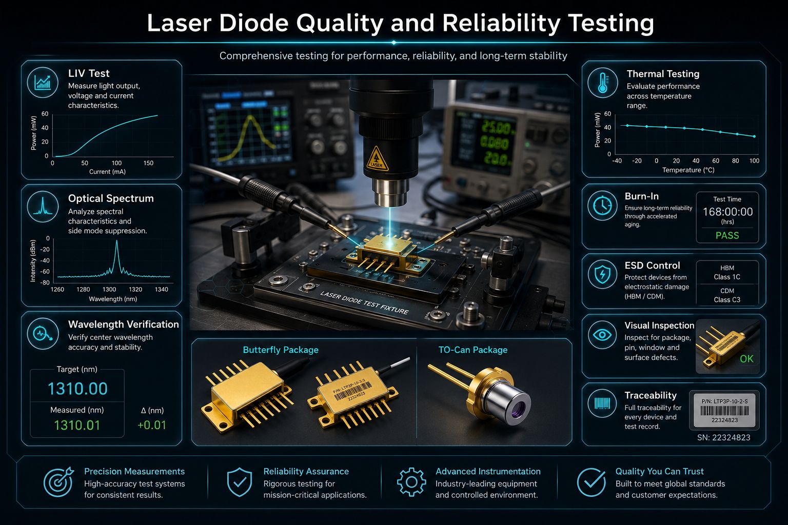 Laser diode quality and reliability testing