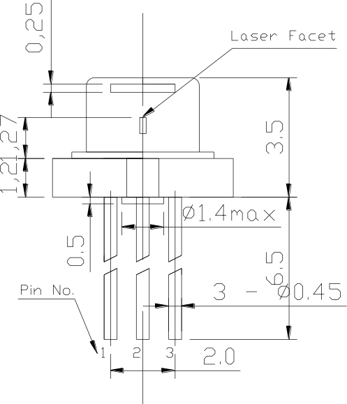 940nm 50mW laser diode PIN photodiode pin connection