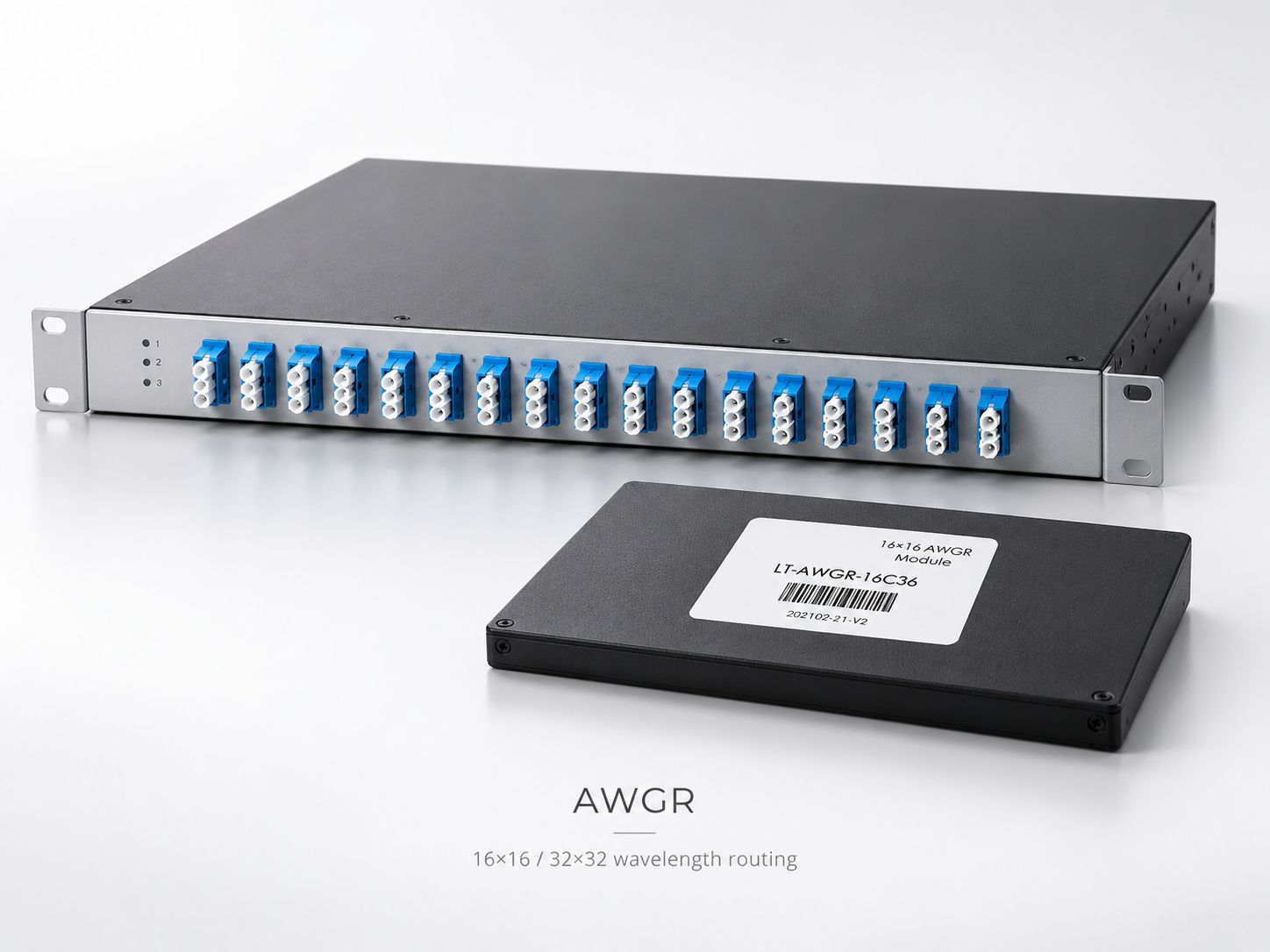 Lumi AWGR product family with compact module and optical equipment enclosure