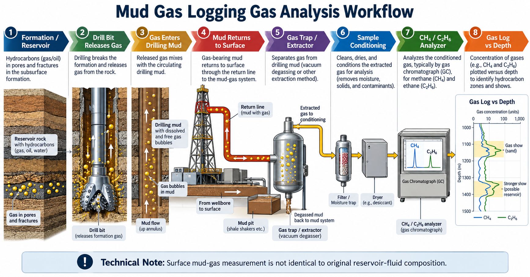 Mud gas logging gas analysis workflow