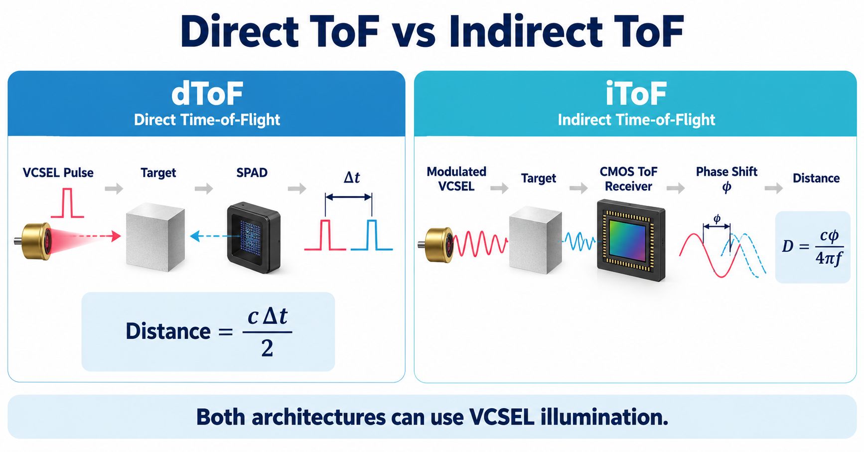 Direct ToF vs indirect ToF