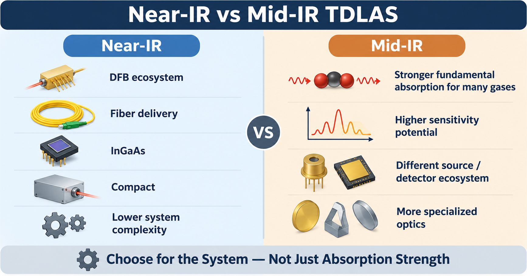 Near-IR vs Mid-IR TDLAS